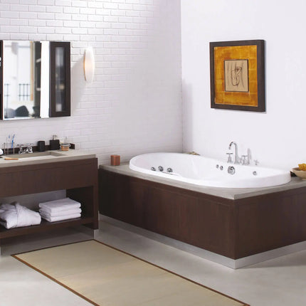 Living 6042 Acrylic Drop-in Center Drain Bathtub in White - Plumbing Market