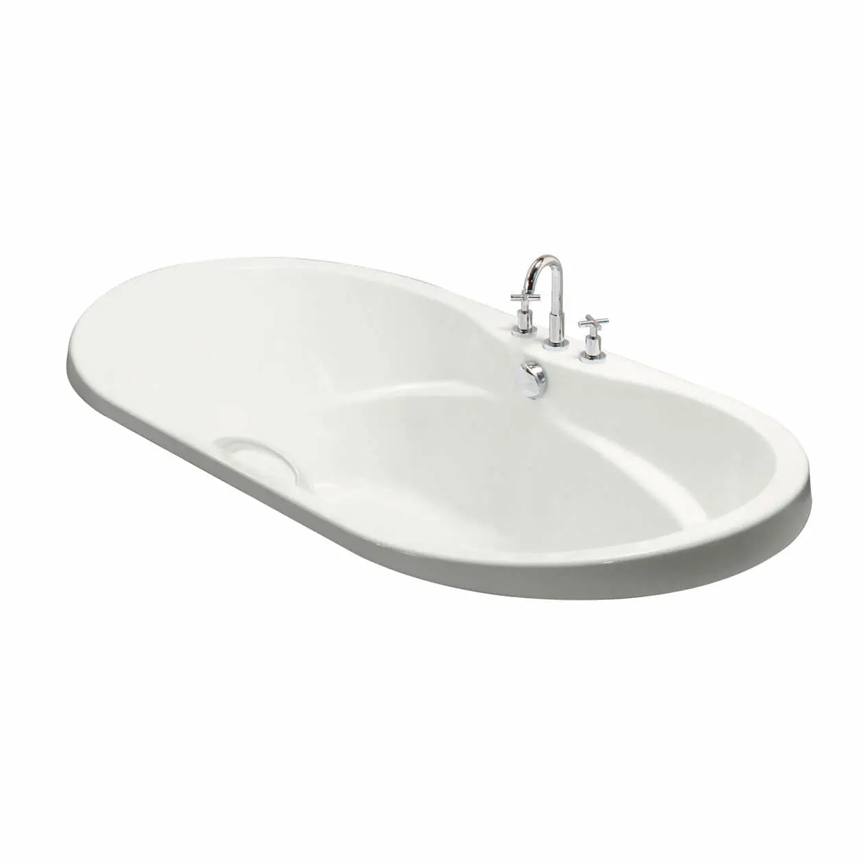 Living 7242 Acrylic Drop-in Center Drain Bathtub in White - Plumbing Market