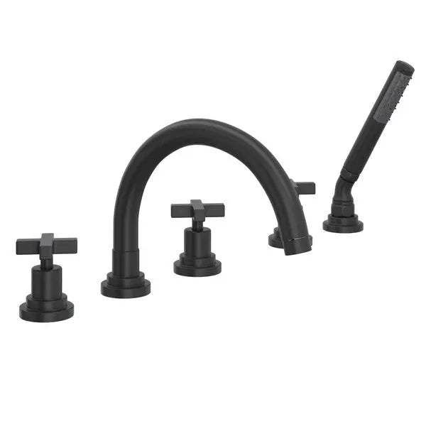 Lombardia® 5-Hole Deck Mount Tub Filler With C-Spout - Plumbing Market
