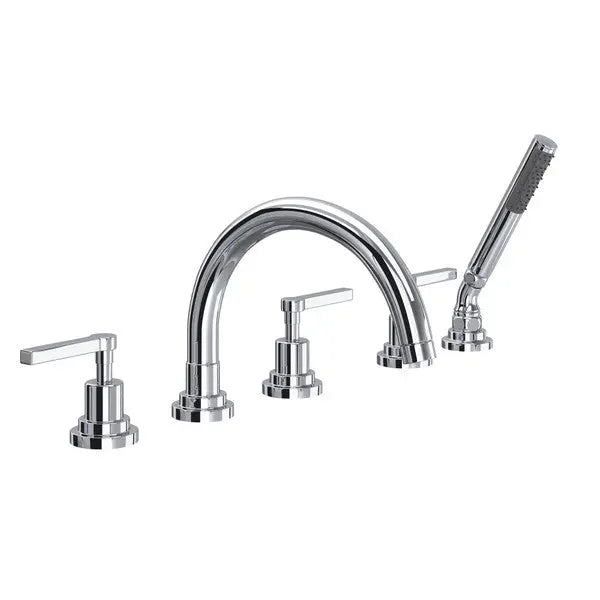 Lombardia® 5-Hole Deck Mount Tub Filler With C-Spout - Plumbing Market
