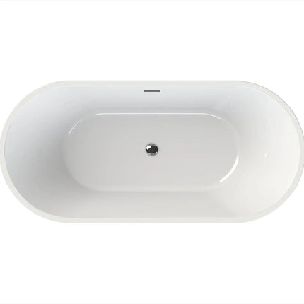 Lorca 6731 Acrylic Freestanding Center Drain Bathtub in White with White Skirt - Plumbing Market