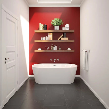 Lorca 6731 Acrylic Freestanding Center Drain Bathtub in White with White Skirt - Plumbing Market