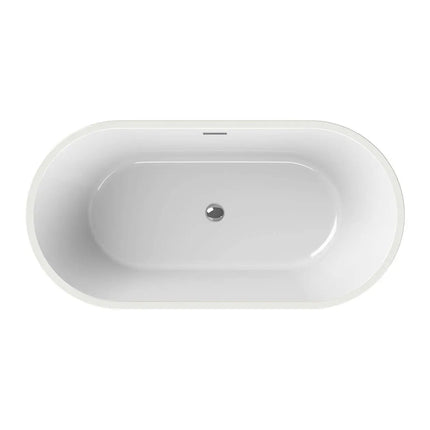 Louie 5829 Acrylic Freestanding Center Drain Bathtub in White with White Skirt - Plumbing Market