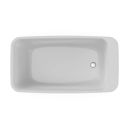 Lounge 6434 Acrylic Freestanding End Drain Bathtub in White with Sterling Silver Skirt - Plumbing Market