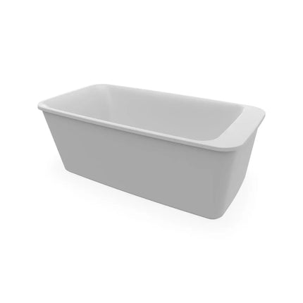 Lounge 6434 Acrylic Freestanding End Drain Bathtub in White with Sterling Silver Skirt - Plumbing Market
