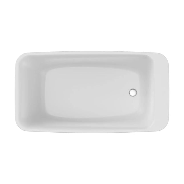 Lounge 6434 Acrylic Freestanding End Drain Bathtub in White with Thundey Grey Skirt - Plumbing Market