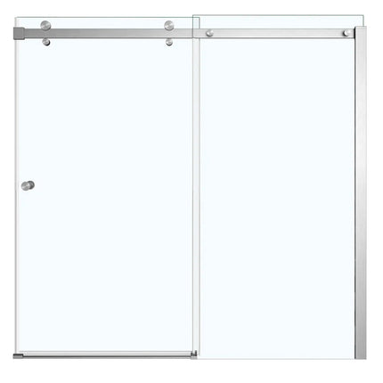 Luminescence 56 ½-59 x 55 ½-57 ½ in. 6 mm Sliding Tub Door for Alcove Installation with Clear glass in Brushed Nickel - Plumbing Market