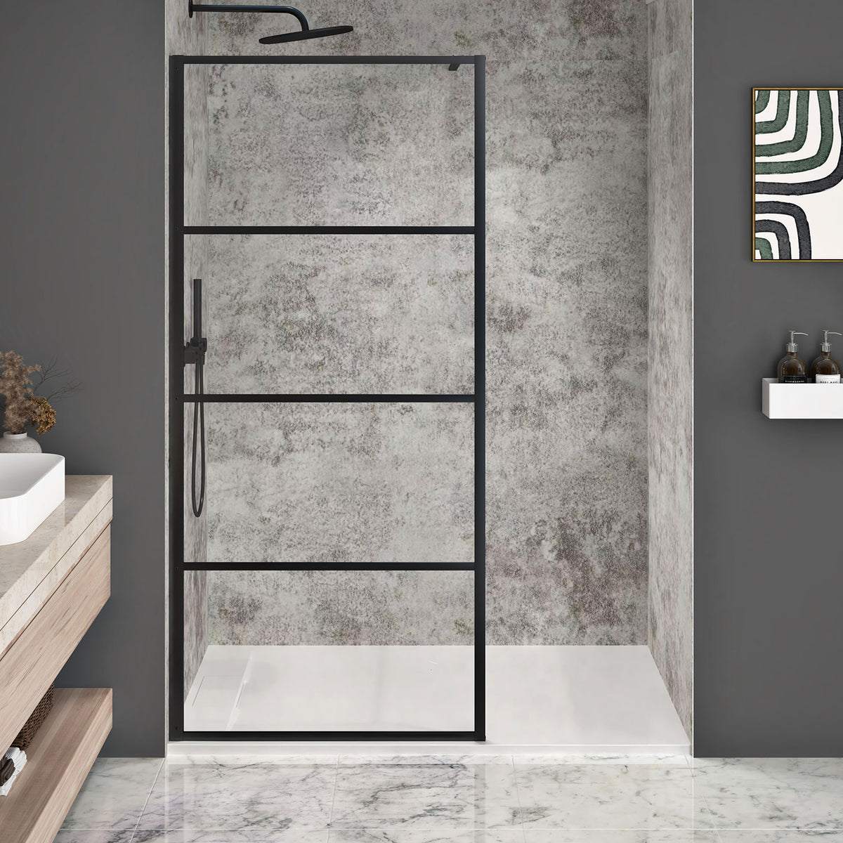 Zitta 48" x 96" Grezio Wall, concrete imitation M48963A01ZM