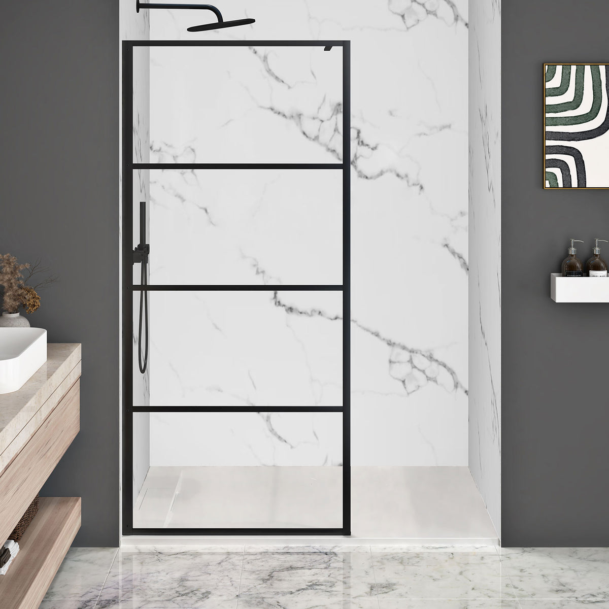 Zitta 48" x 96" Bianzo Wall, white marble imitation M48963A02ZM