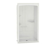 MAAX ALLIA SHR-4834 Acrylic Alcove Center Drain One-Piece Shower in White With Left Seat - Plumbing Market