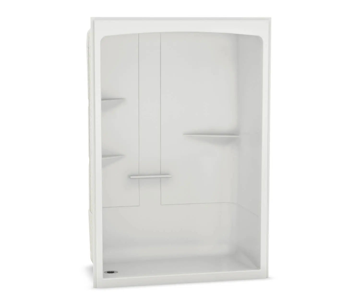 MAAX ALLIA SHR-6034 Acrylic Alcove Left-Hand Drain One-Piece Shower in White - Plumbing Market