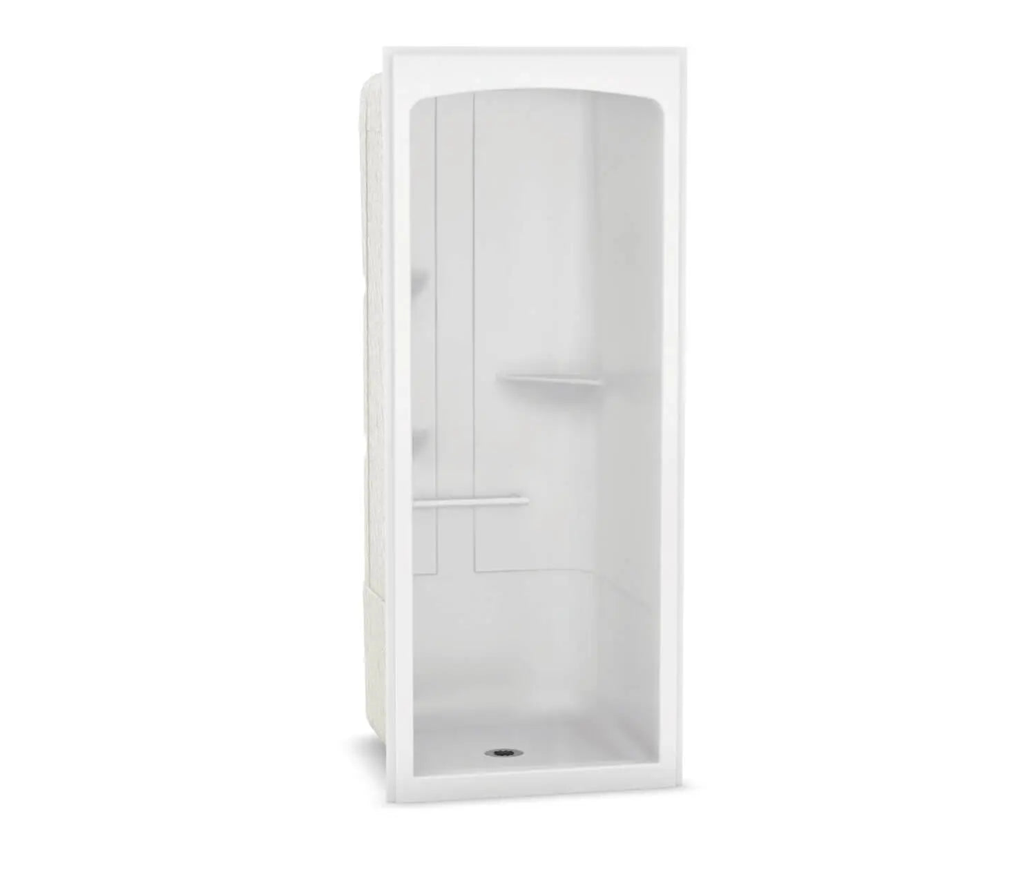 MAAX Allia SHR-3636 Acrylic Alcove Center Drain One-Piece Shower in White - Plumbing Market
