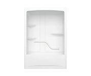 MAAX Allia TSR-6032 Acrylic Alcove Right-Hand Drain One-Piece Tub Shower in White - Plumbing Market