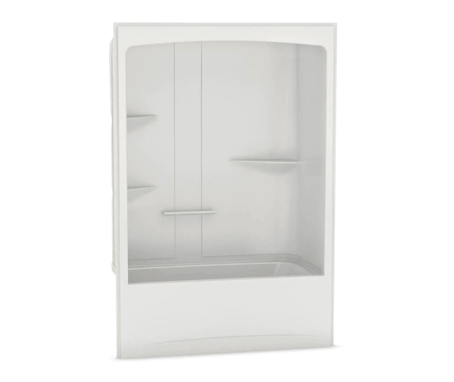 MAAX Allia TSR-6032 Acrylic Alcove Right-Hand Drain One-Piece Tub Shower in White - Plumbing Market