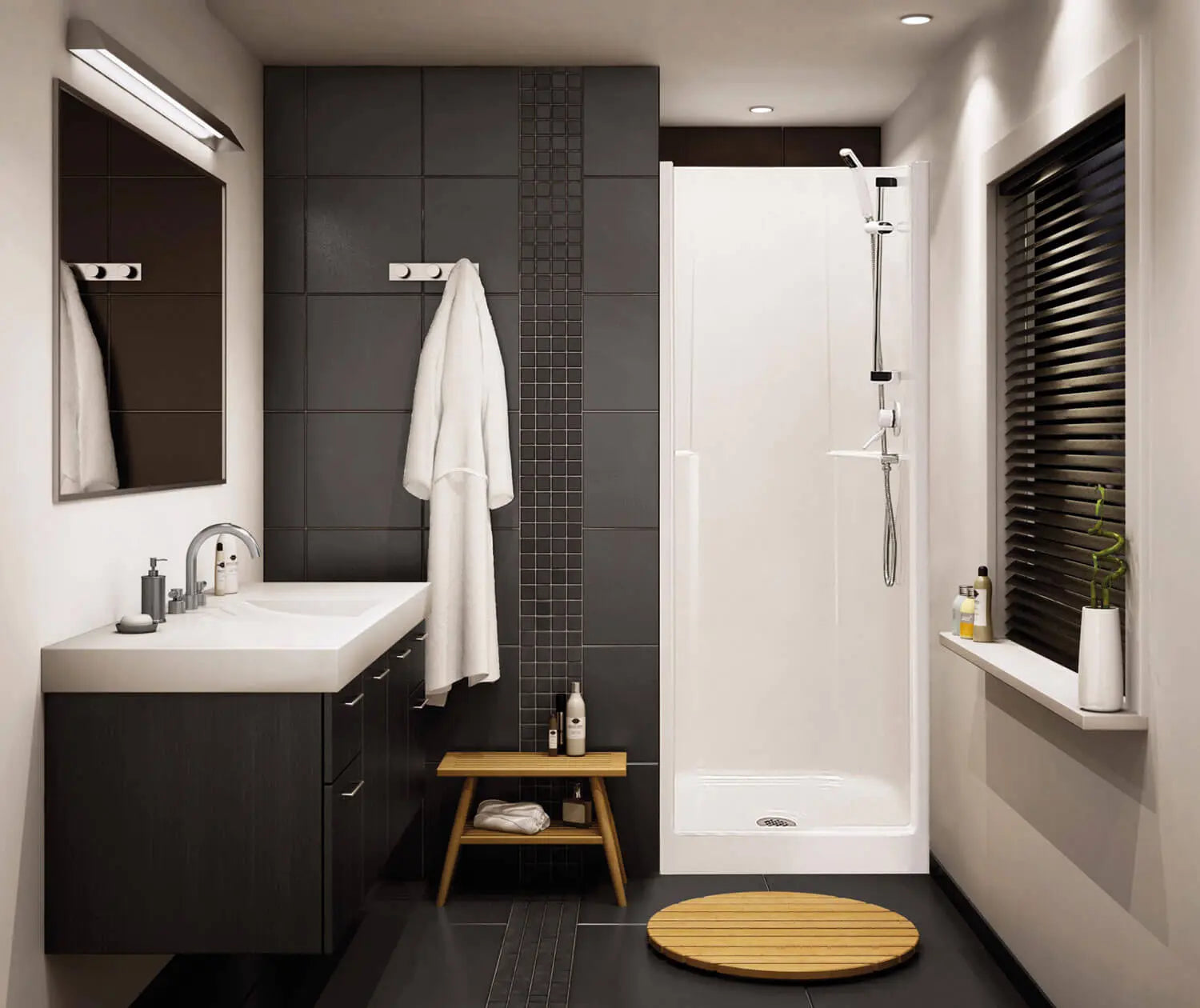 MAAX Biarritz 40 30 x 32 AcrylX Alcove Center Drain One-Piece Shower in White - Plumbing Market