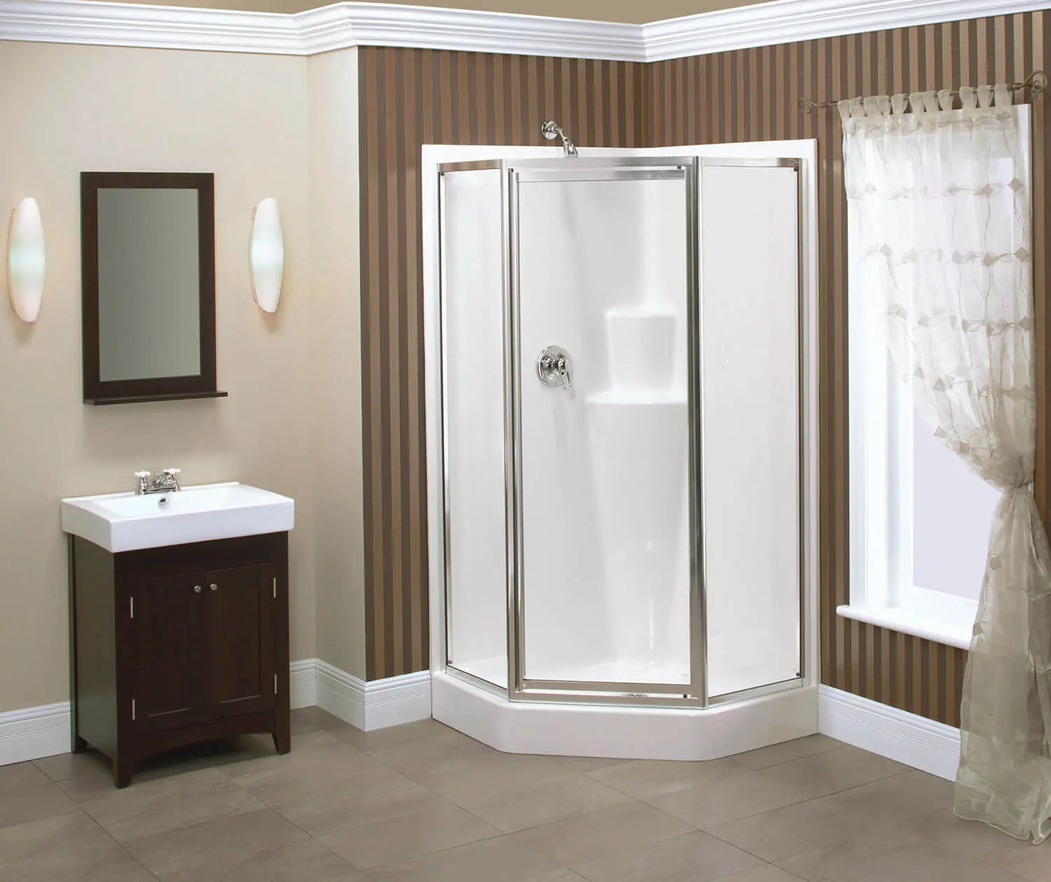 MAAX Imperial II 39 x 39 AcrylX Corner Center Drain One-Piece Shower in White - Plumbing Market