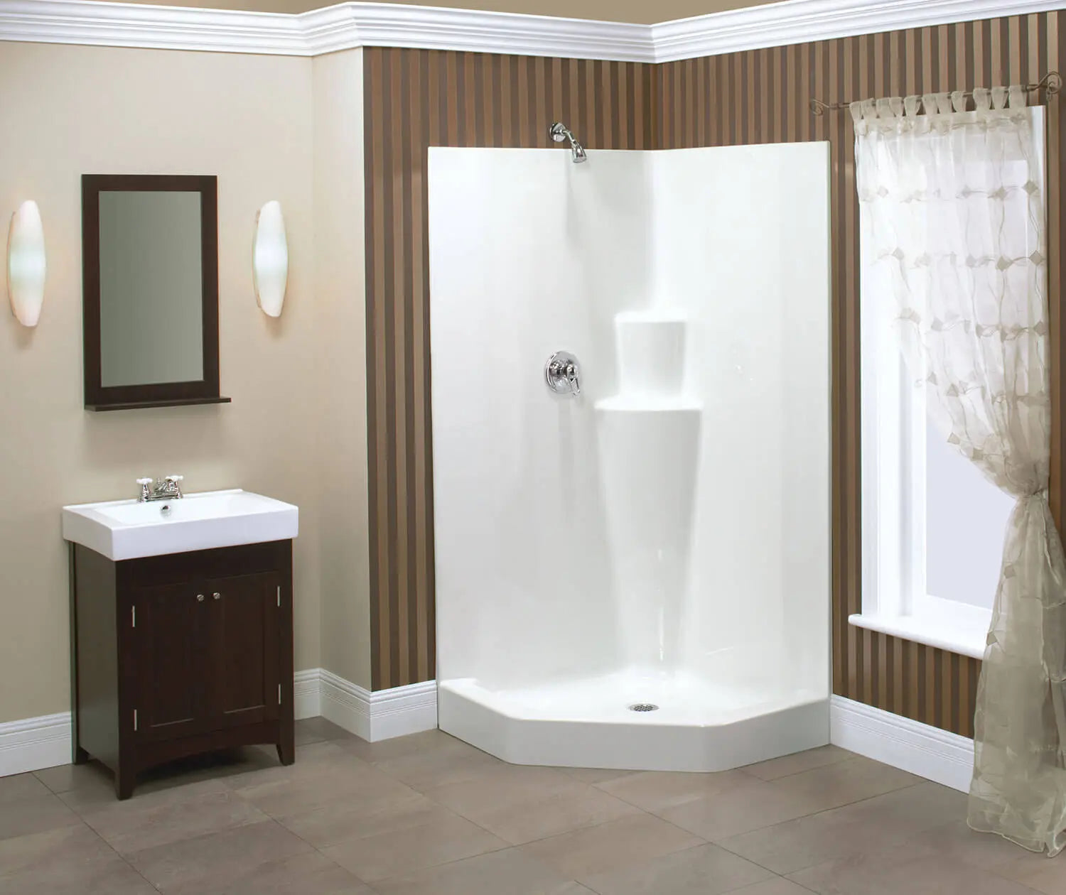MAAX Imperial II 39 x 39 AcrylX Corner Center Drain One-Piece Shower in White - Plumbing Market