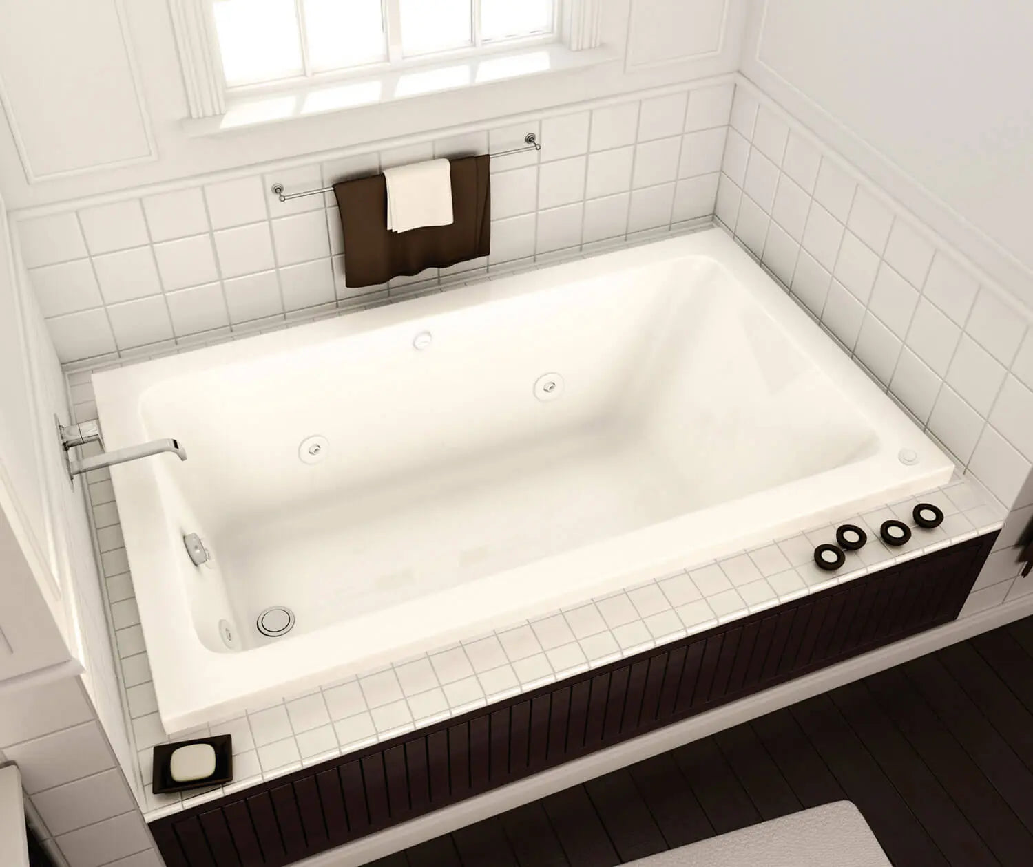 MAAX Pose 6032 Acrylic Drop-in End Drain Bathtub in White - Plumbing Market