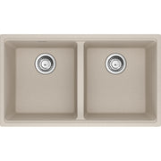 Franke Maris 31" undermount double bowl Fragranite kitchen sink MAG1201414 in Champagne