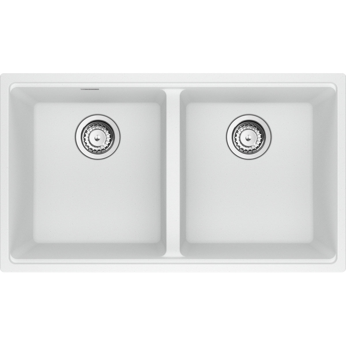 Franke Maris 31" undermount double bowl Fragranite kitchen sink MAG1201414 in Polar White