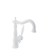 Baril VICTOIRE B74 Antique Style Single-Hole Lavatory Faucet, Drain Included MON-2600-00L in White