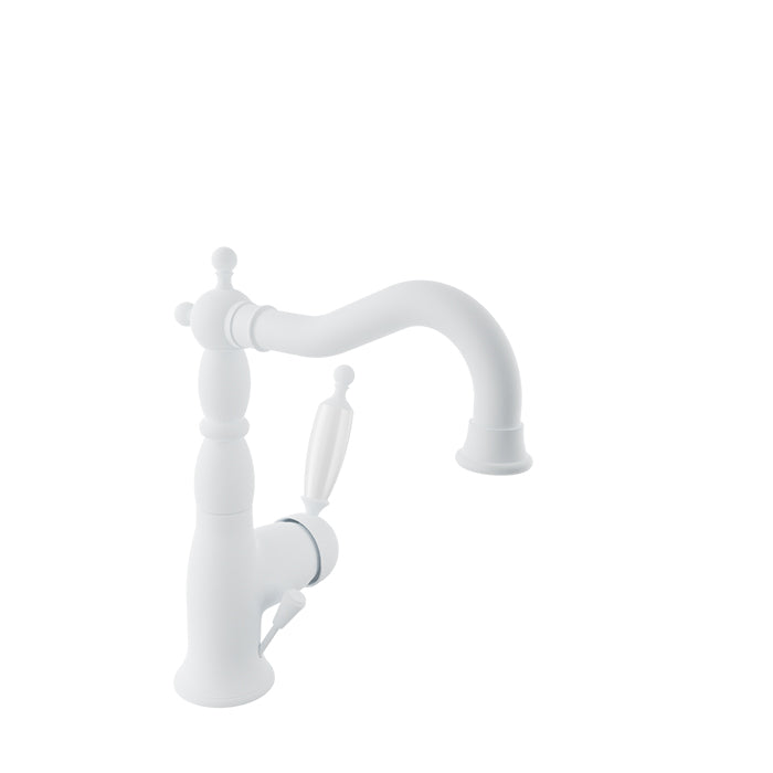 Baril VICTOIRE B74 Antique Style Single-Hole Lavatory Faucet, Drain Included MON-2600-00L in White