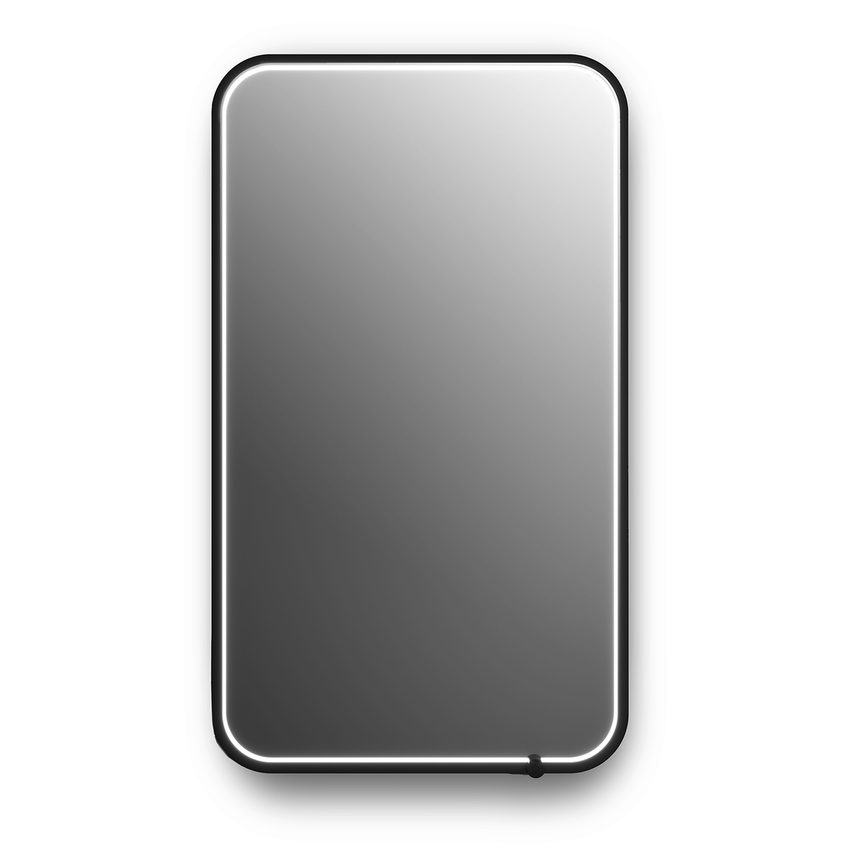 Kalia NOX Rectangular Rounded Corners LED Lighting Mirror 22 x 38 With Touch Switch for Color Temperature Control - Black MR2199-570-001