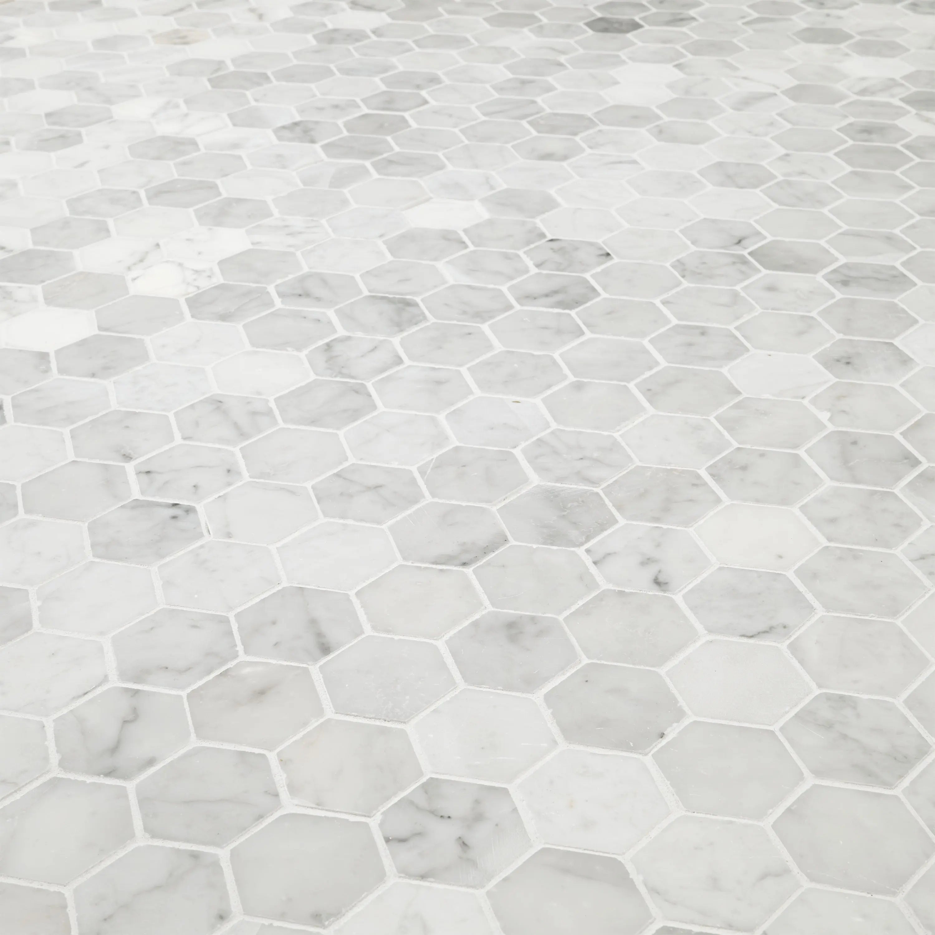 MSI Surfaces 3D View Carrara White Polished 2" Hexagon Mosaic Tile