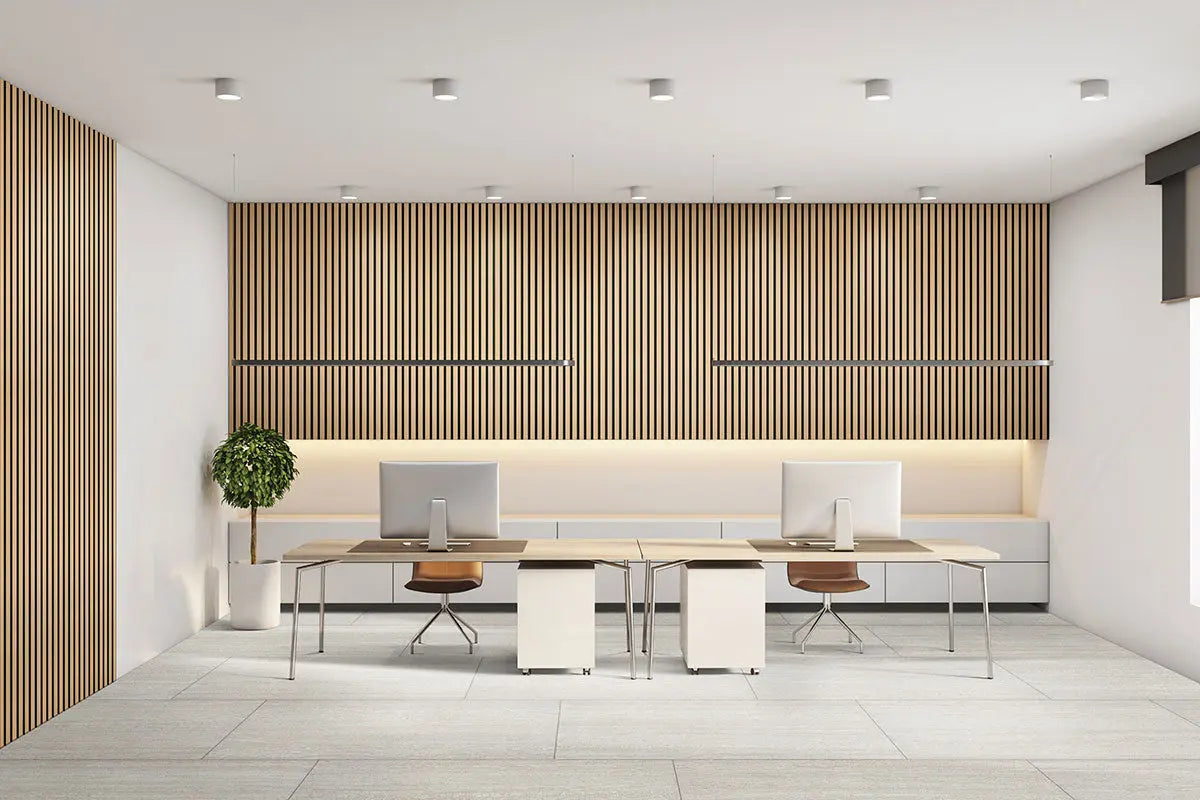 MSI Surfaces Almond 24x48 Fluted Acoustic Wood Slat Panel