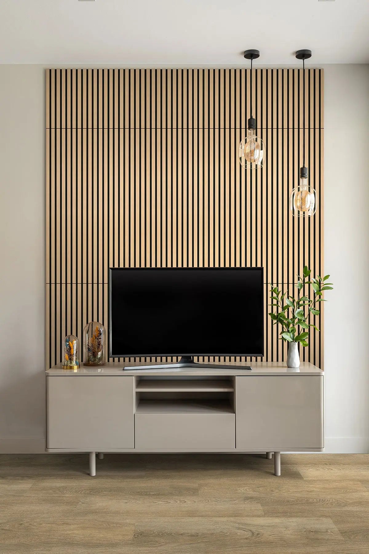 MSI Surfaces Almond 24x48 Fluted Acoustic Wood Slat Panel