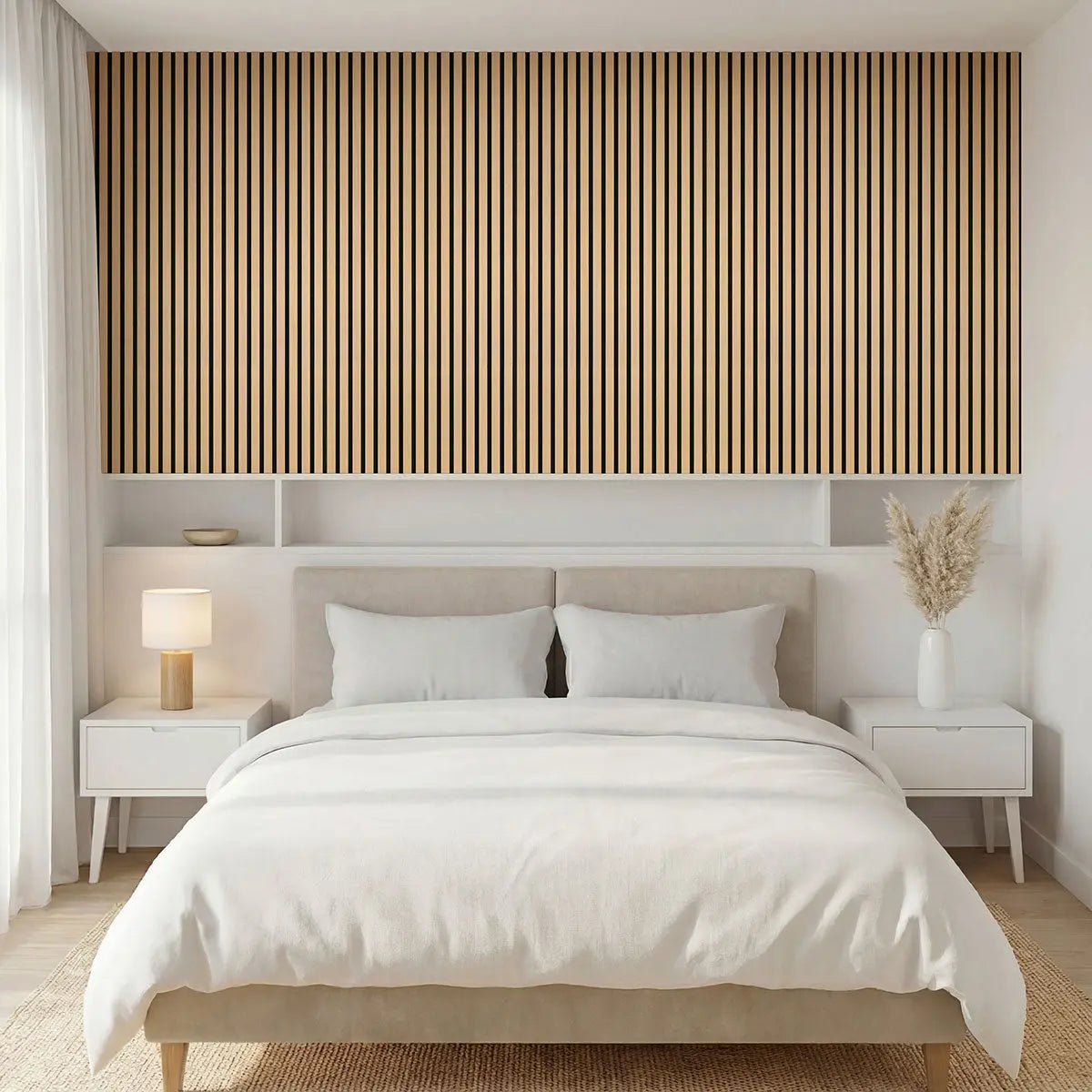 MSI Surfaces Almond 24x48 Fluted Acoustic Wood Slat Panel