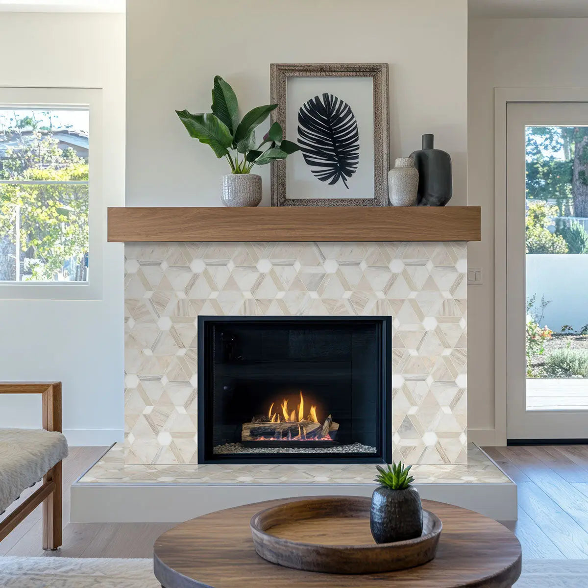 MSI Surfaces Angora Floralis Polished Marble Tile