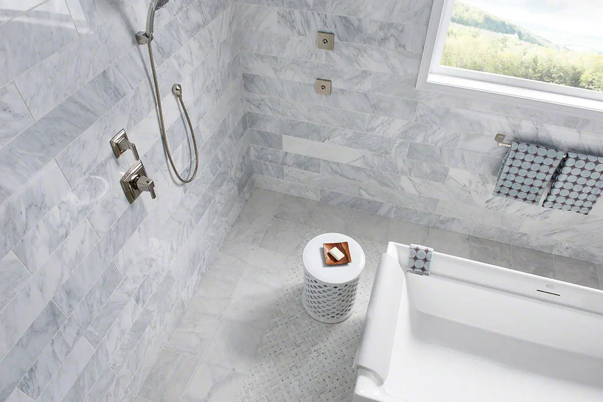 MSI Surfaces Arabescato Carrara 4X12 Honed TARACAR412H - Plumbing Market