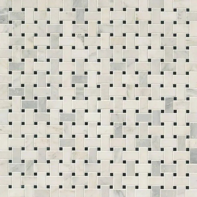 MSI Surfaces Arabescato Carrara Basketweave Marble Pattern Tile