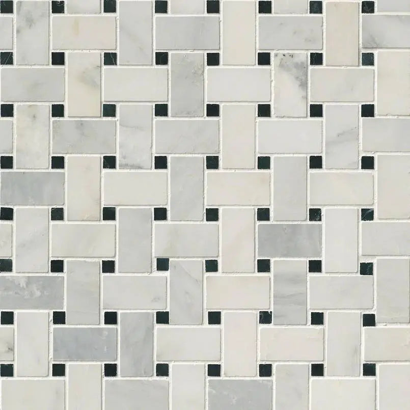 MSI Surfaces Arabescato Carrara Basketweave Mosaic SMOT-ARA-BWP - Plumbing Market