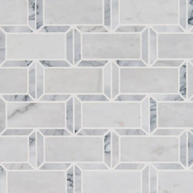 MSI Surfaces Arabescato Carrara Framework Mosaic SMOT-FRMWRK-POL10MM - Plumbing Market