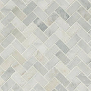 MSI Surfaces Arabescato Carrara Herringbone Pattern Geometric Marble Tile
