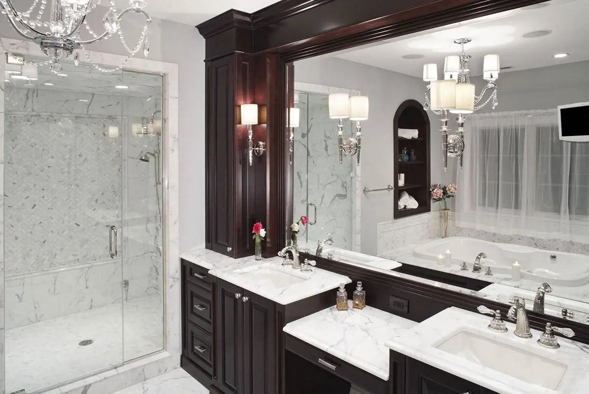 MSI Surfaces Arabescato Carrara Herringbone Pattern Geometric Marble Tile