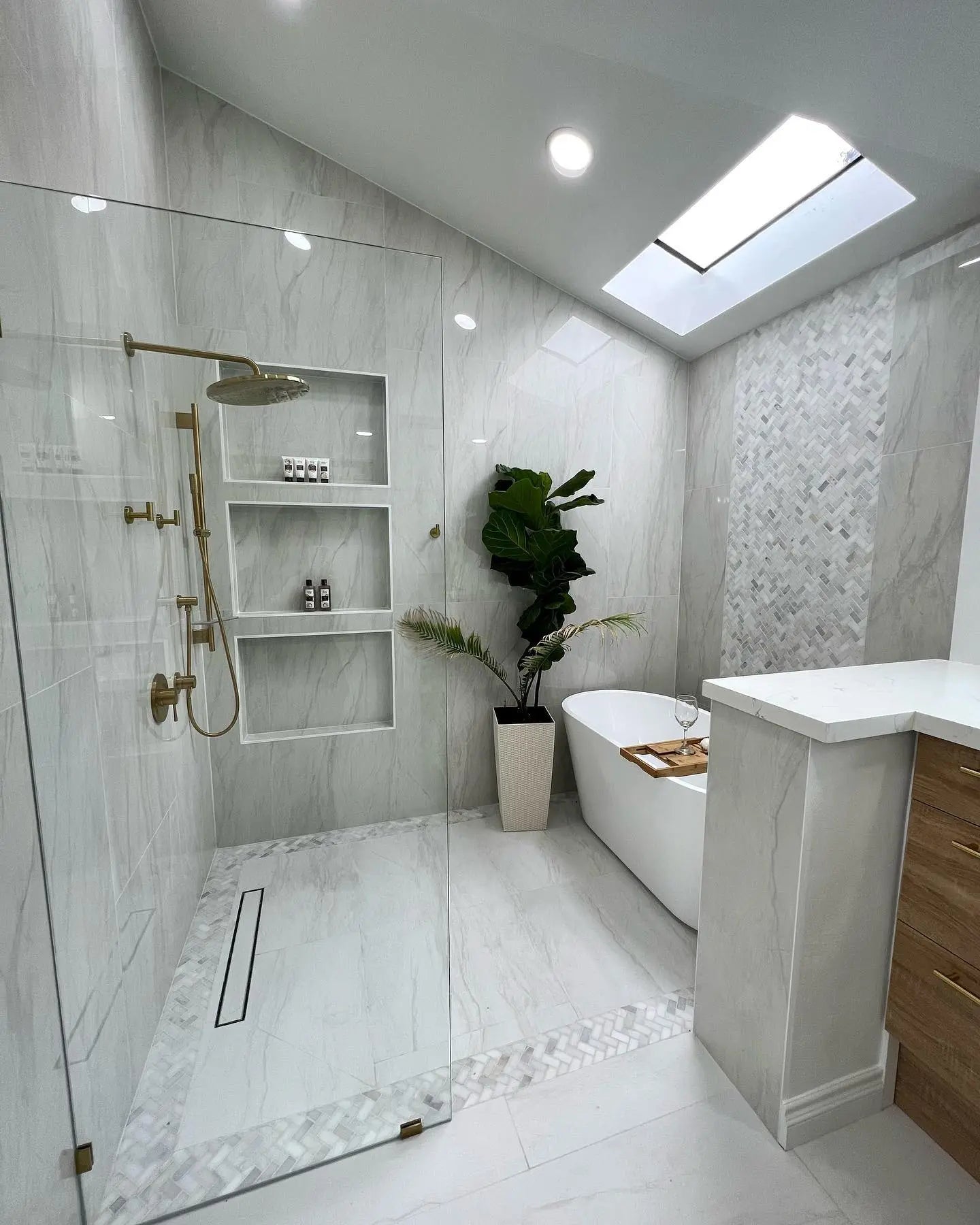 MSI Surfaces Arabescato Carrara Herringbone Pattern Geometric Marble Tile