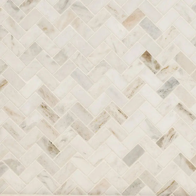 MSI Surfaces Arabescato Venato White Herringbone Honed SMOT-ARAVEN-1X2HBH - Plumbing Market