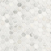 MSI Surfaces Backsplash Arabescato Carrara 1” Hexagon Mosaic Marble Tile