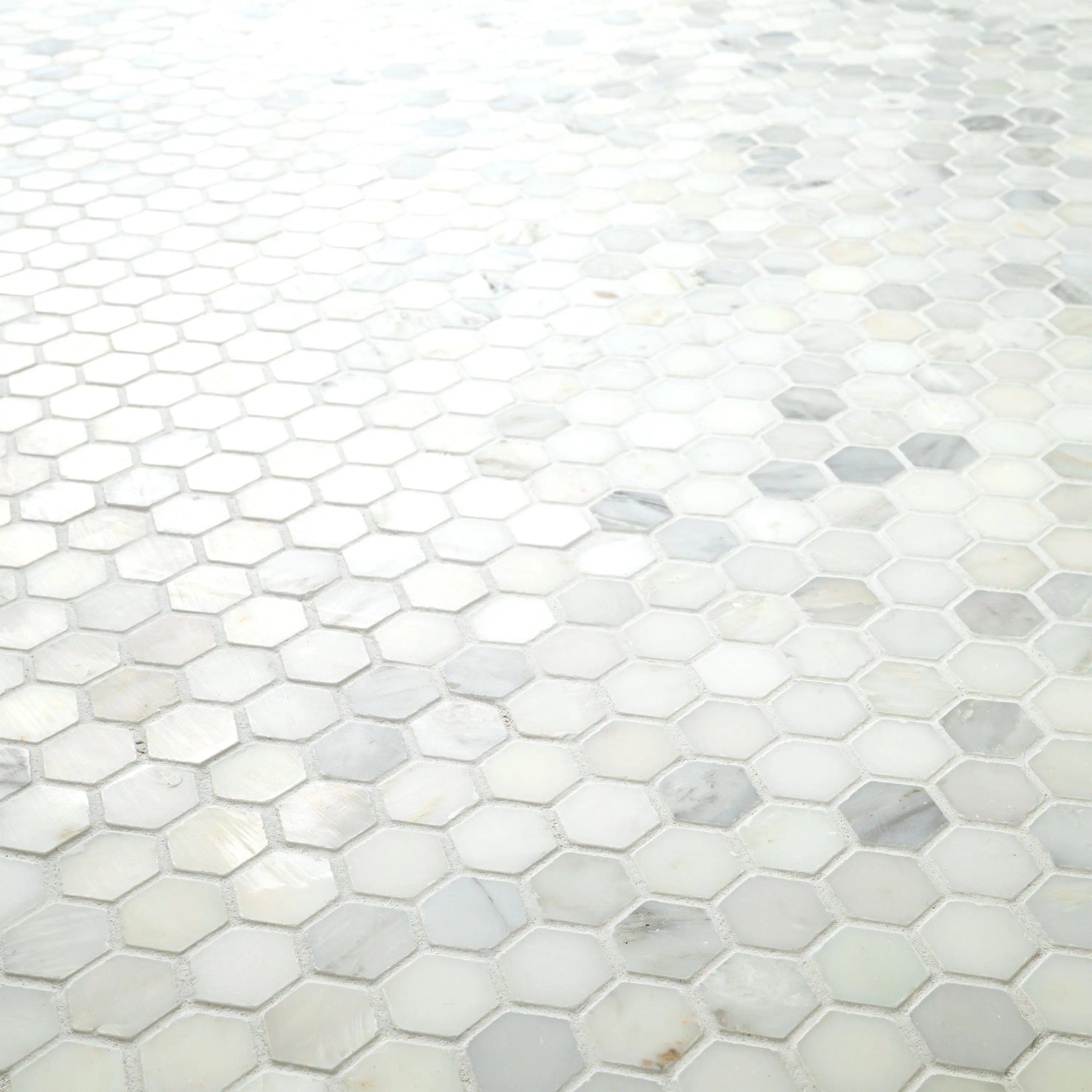 MSI Surfaces Backsplash Arabescato Carrara 1” Hexagon Mosaic Marble Tile