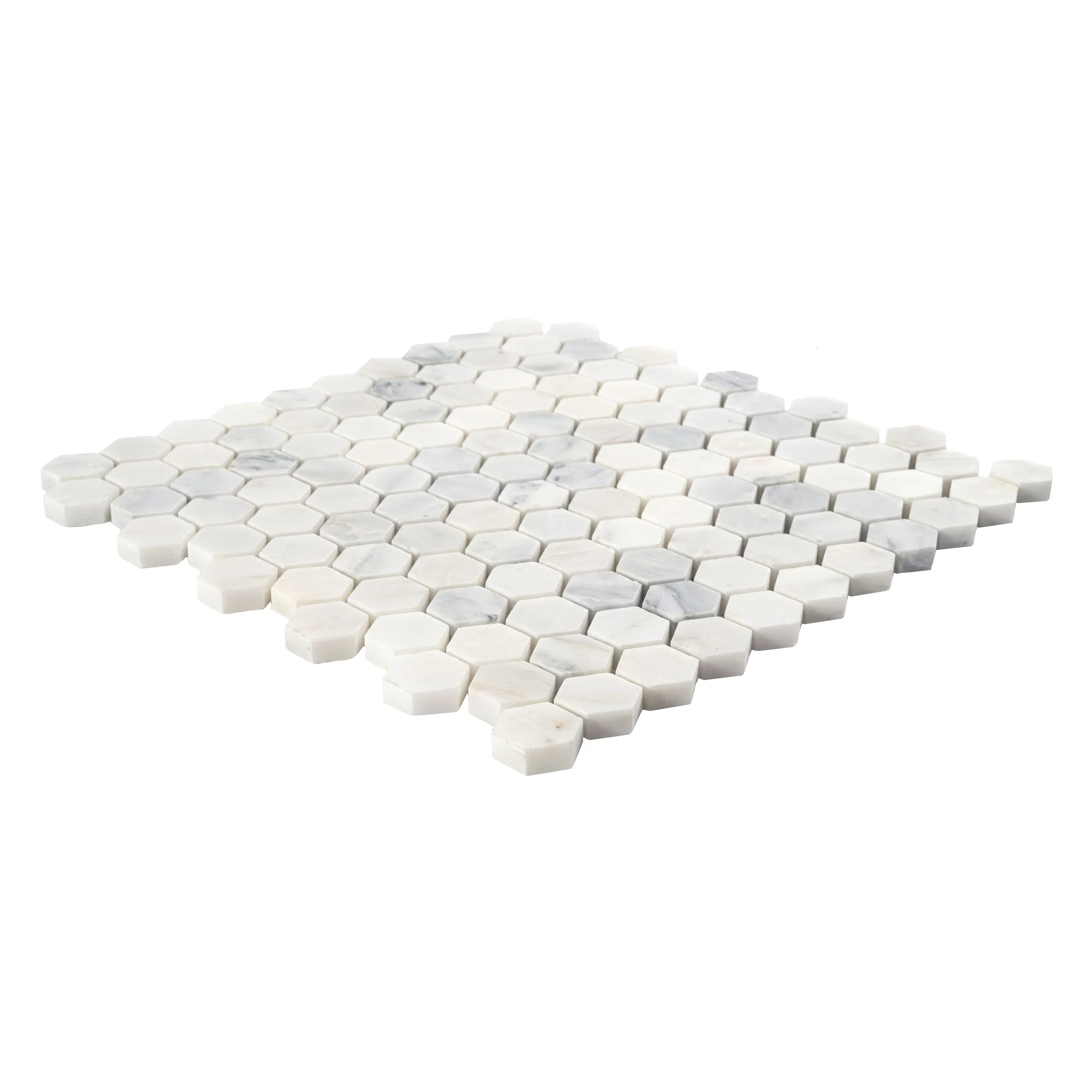 MSI Surfaces Backsplash Arabescato Carrara 1” Hexagon Mosaic Marble Tile