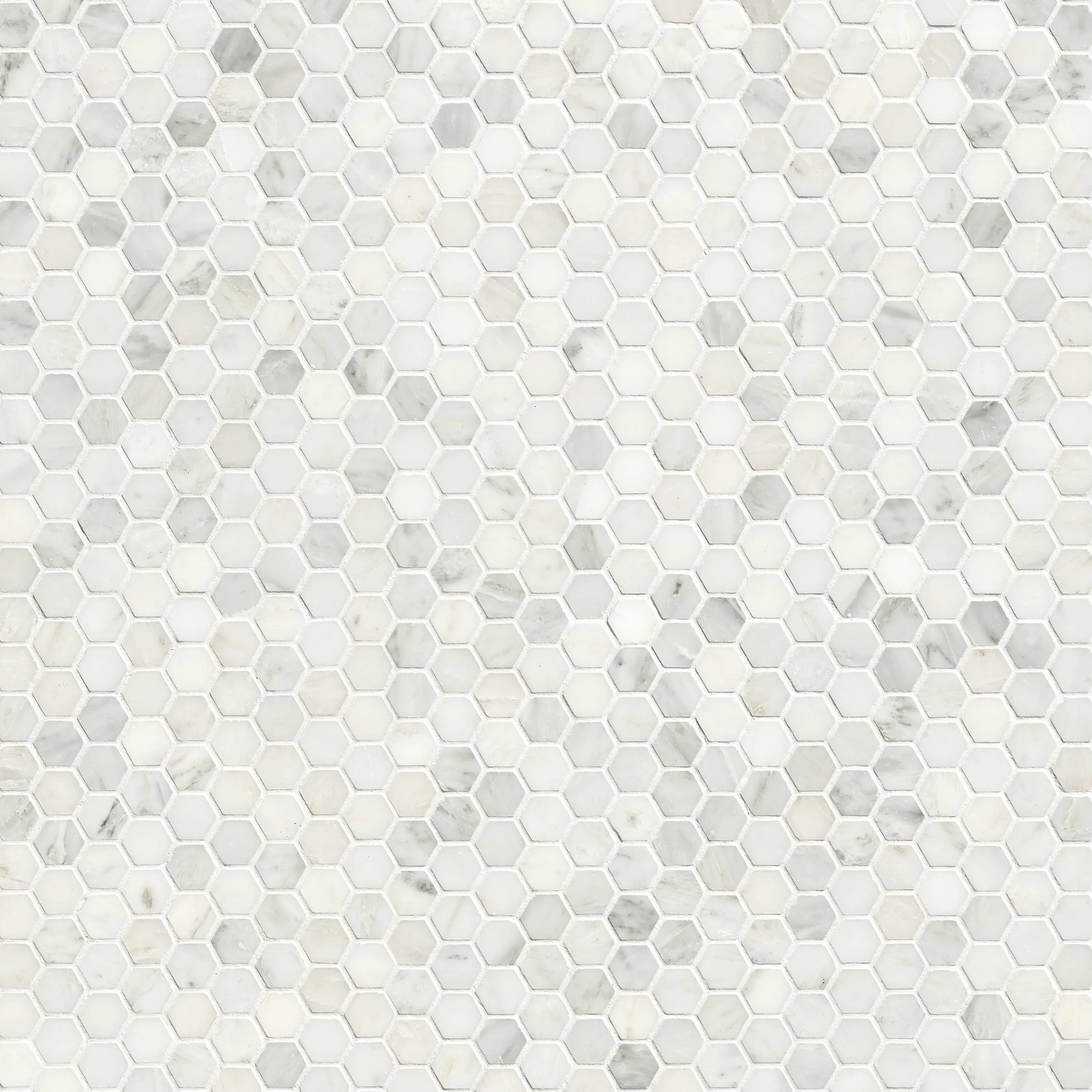 MSI Surfaces Backsplash Arabescato Carrara 1” Hexagon Mosaic Marble Tile