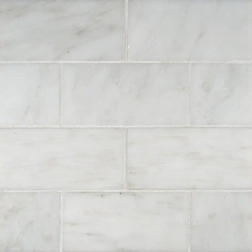 MSI Surfaces Backsplash Arabescato Carrara Marble Subway Tile 3x6