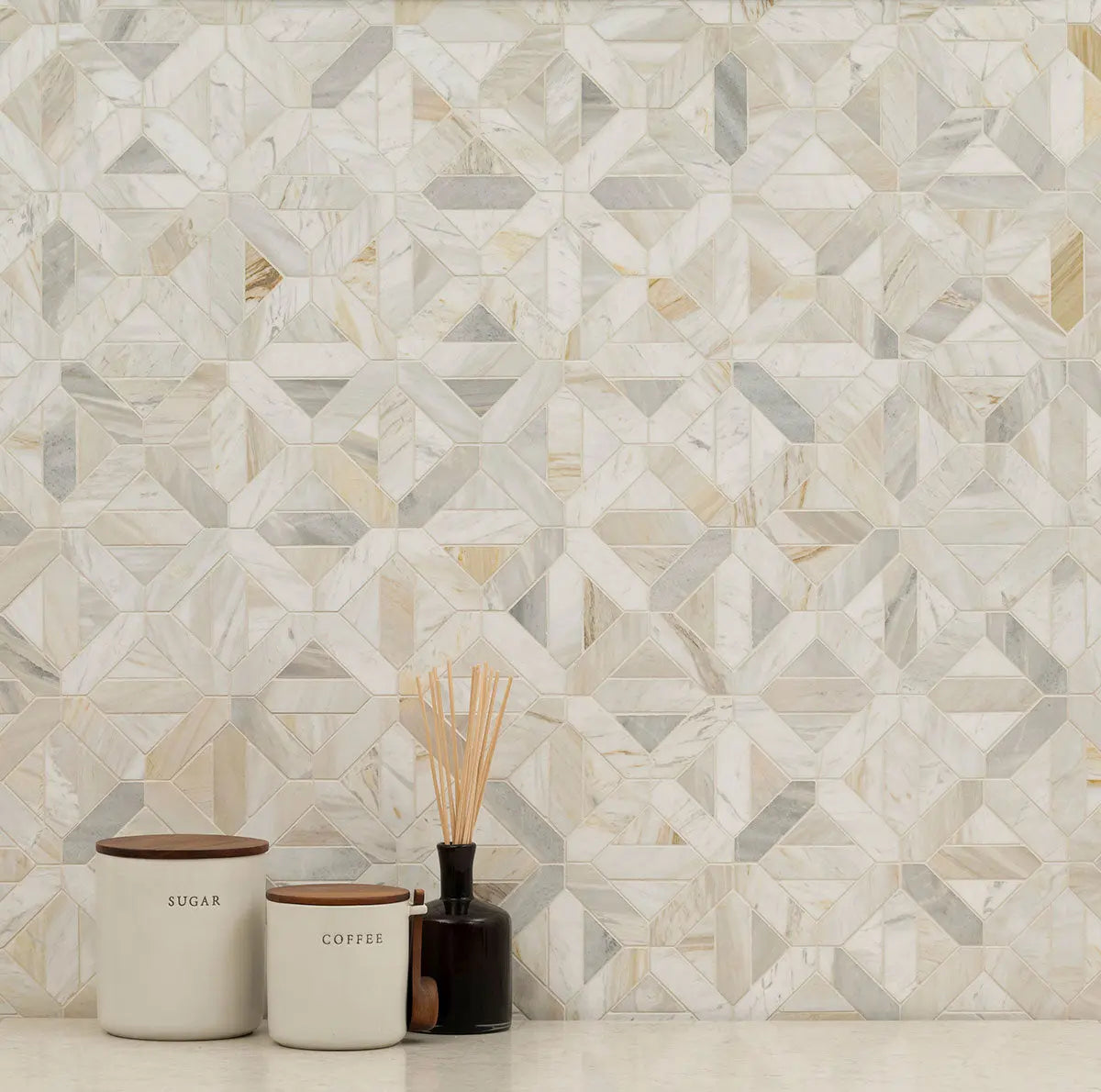 MSI Surfaces Backsplash Athena Gold Geometrica Honed Tile