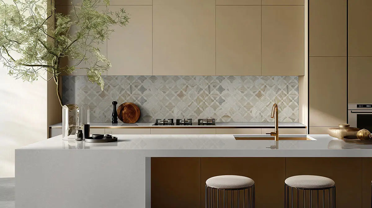 MSI Surfaces Backsplash Athena Gold Lola Geometric Polished Tile