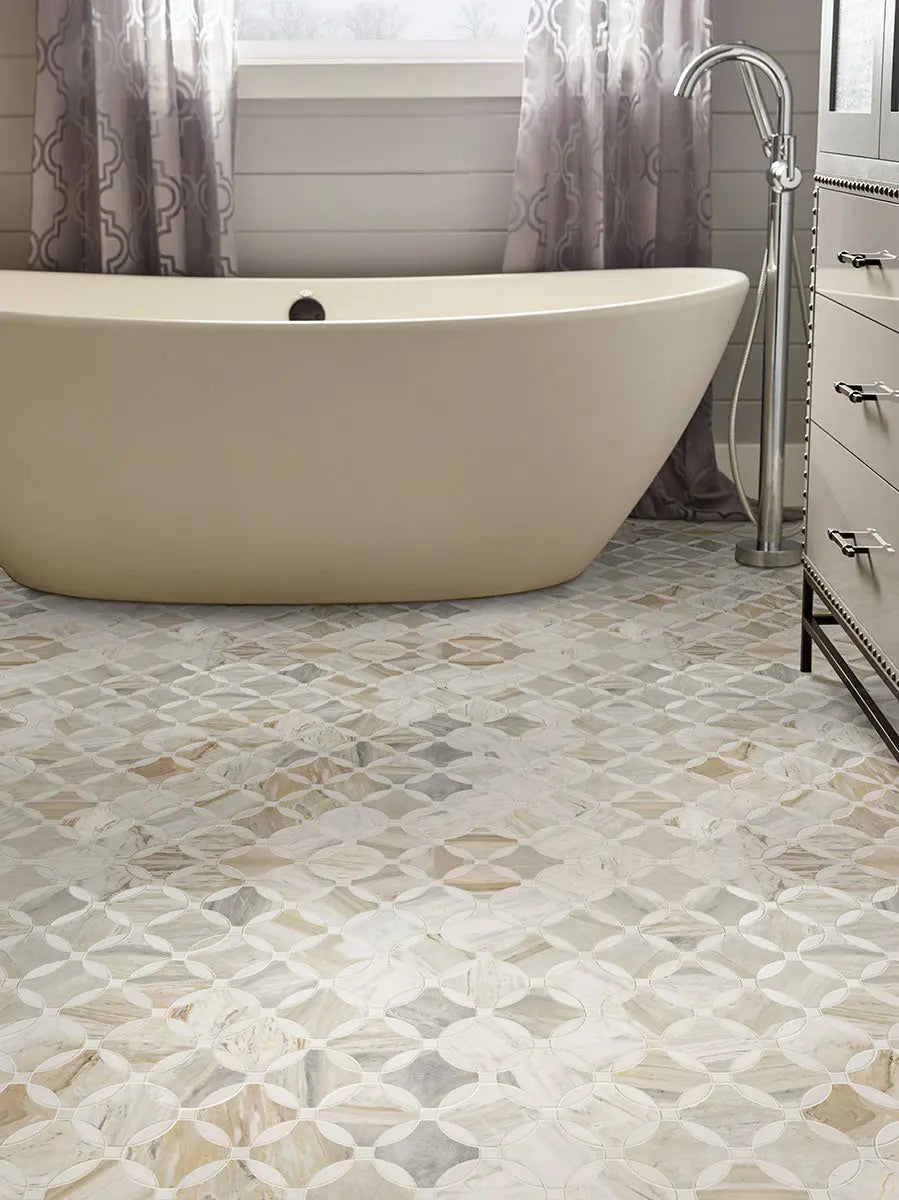 MSI Surfaces Backsplash Athena Gold Lola Geometric Polished Tile