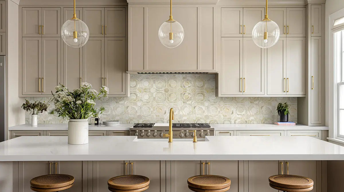 MSI Surfaces Backsplash Athena Gold Regency Polished Geometric Tile