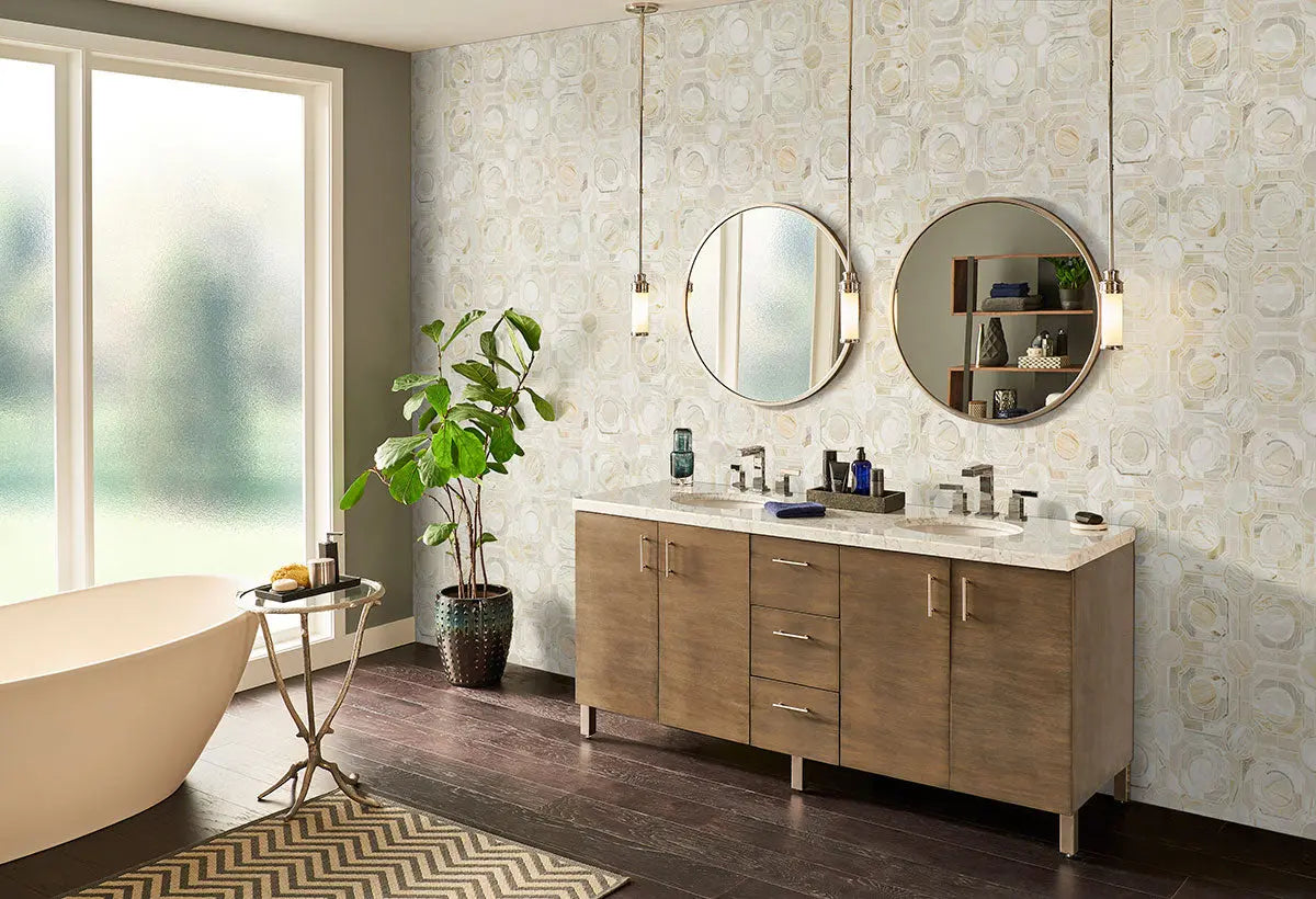 MSI Surfaces Backsplash Athena Gold Regency Polished Geometric Tile